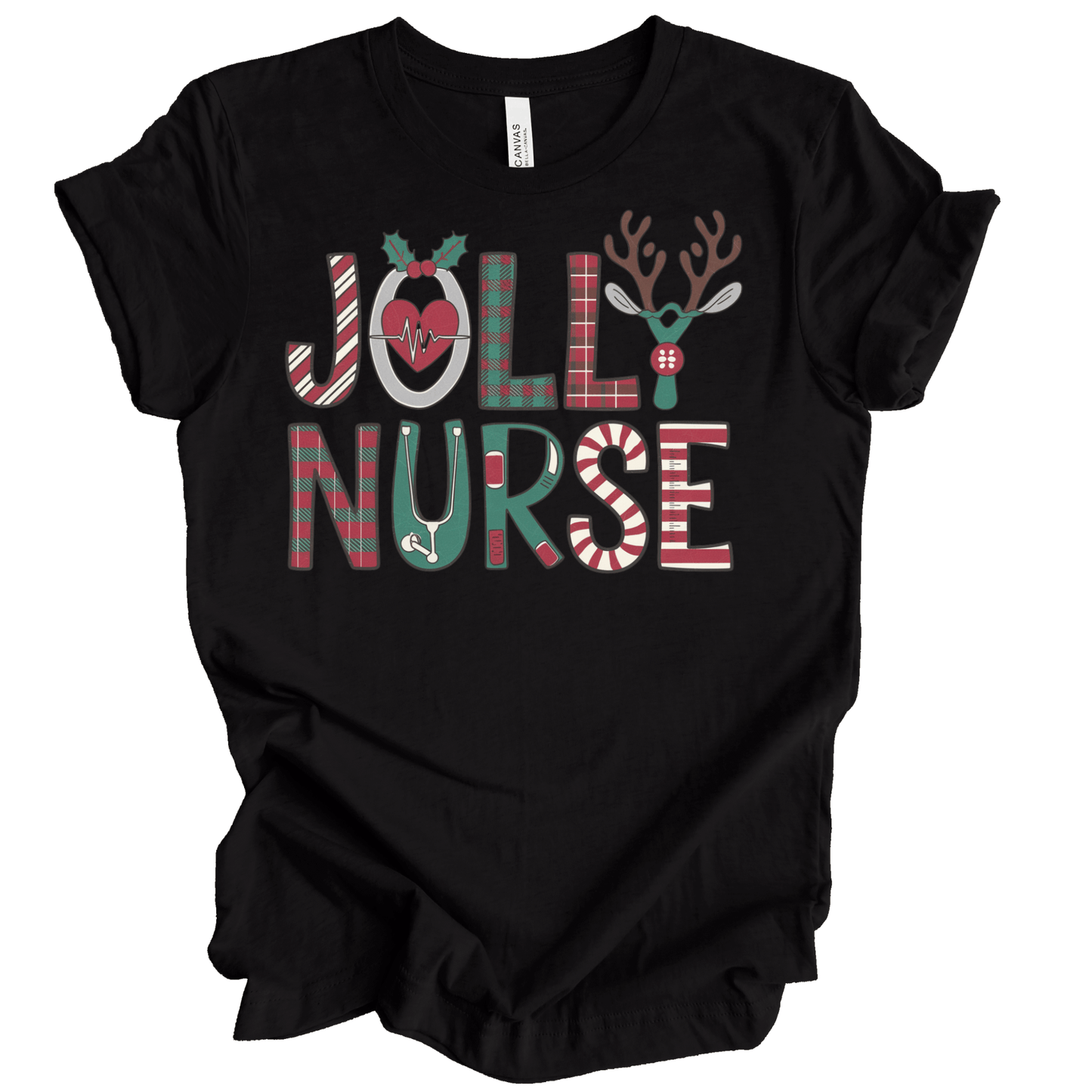 Jolly Nurse - Plaid Medical Letters