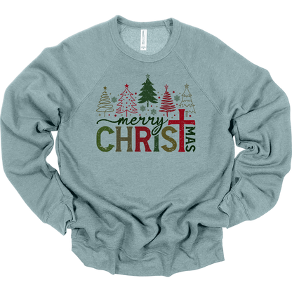 Merry CHRISTmas | Cross Christmas Trees Design