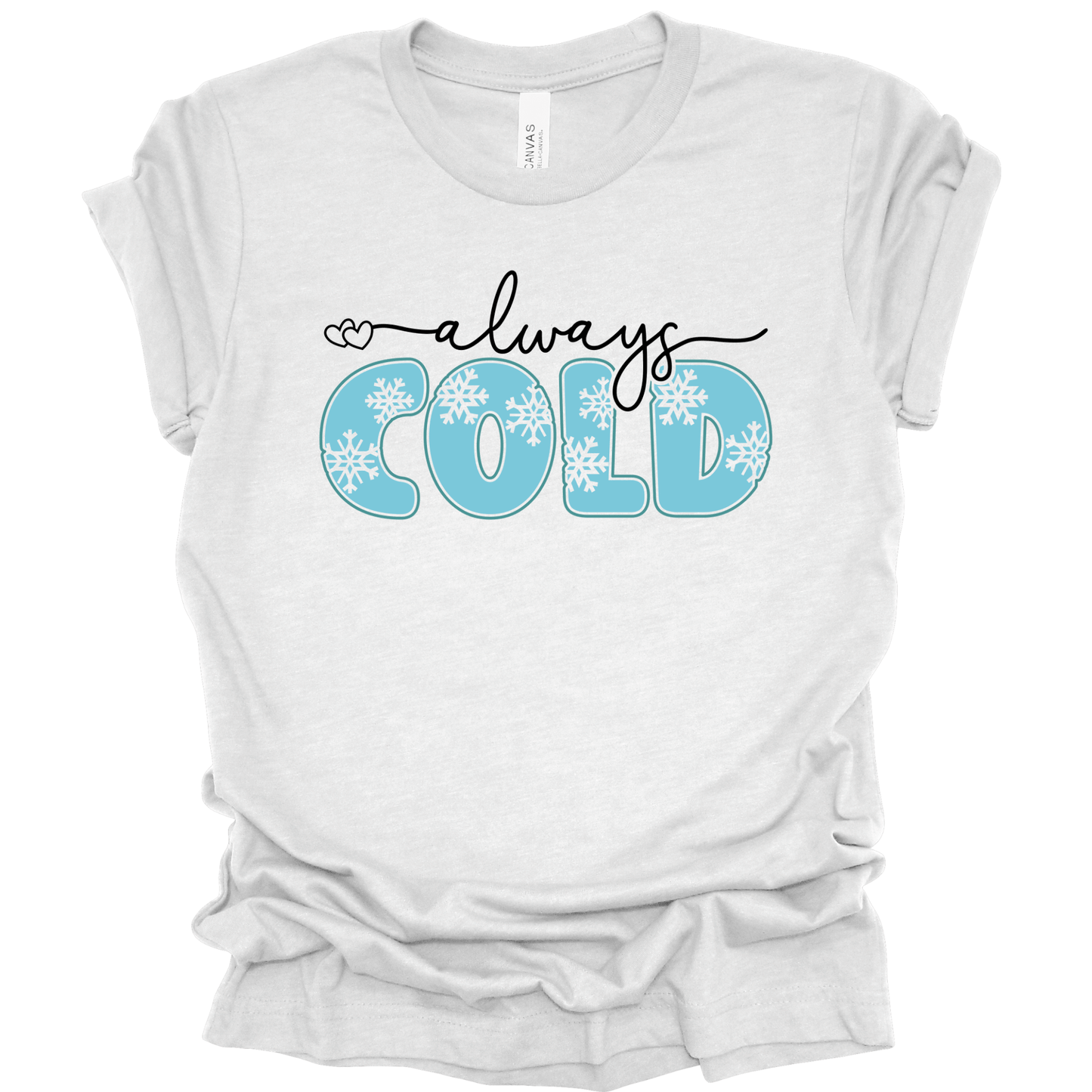 Always Cold Snowflake Bubble Letters