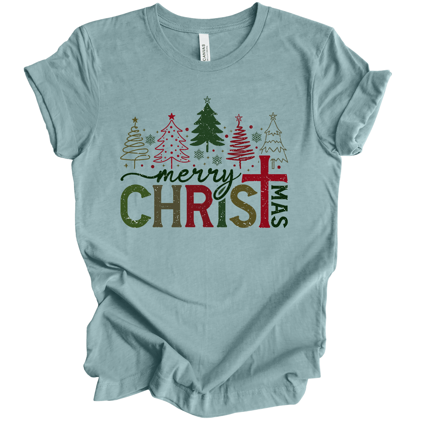 Merry CHRISTmas | Cross Christmas Trees Design