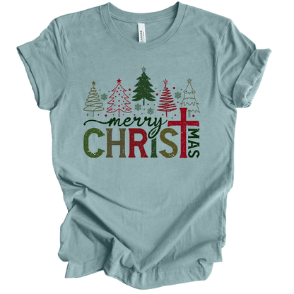 Merry CHRISTmas | Cross Christmas Trees Design