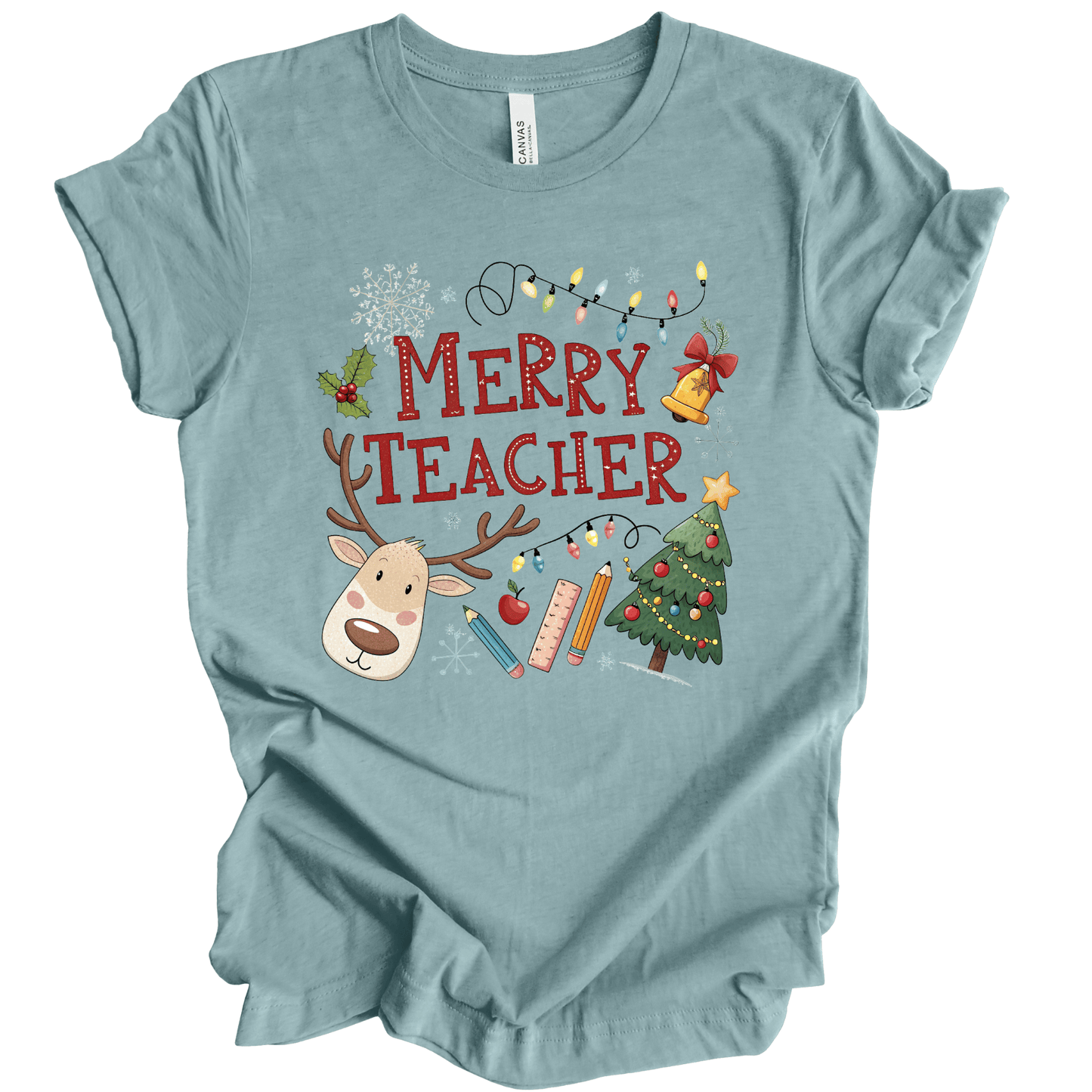 Merry Teacher – Cute Reindeer & Classroom Holiday Lights