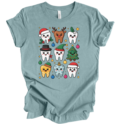 Cute Christmas Tooth Characters | Dental Holiday Shirt