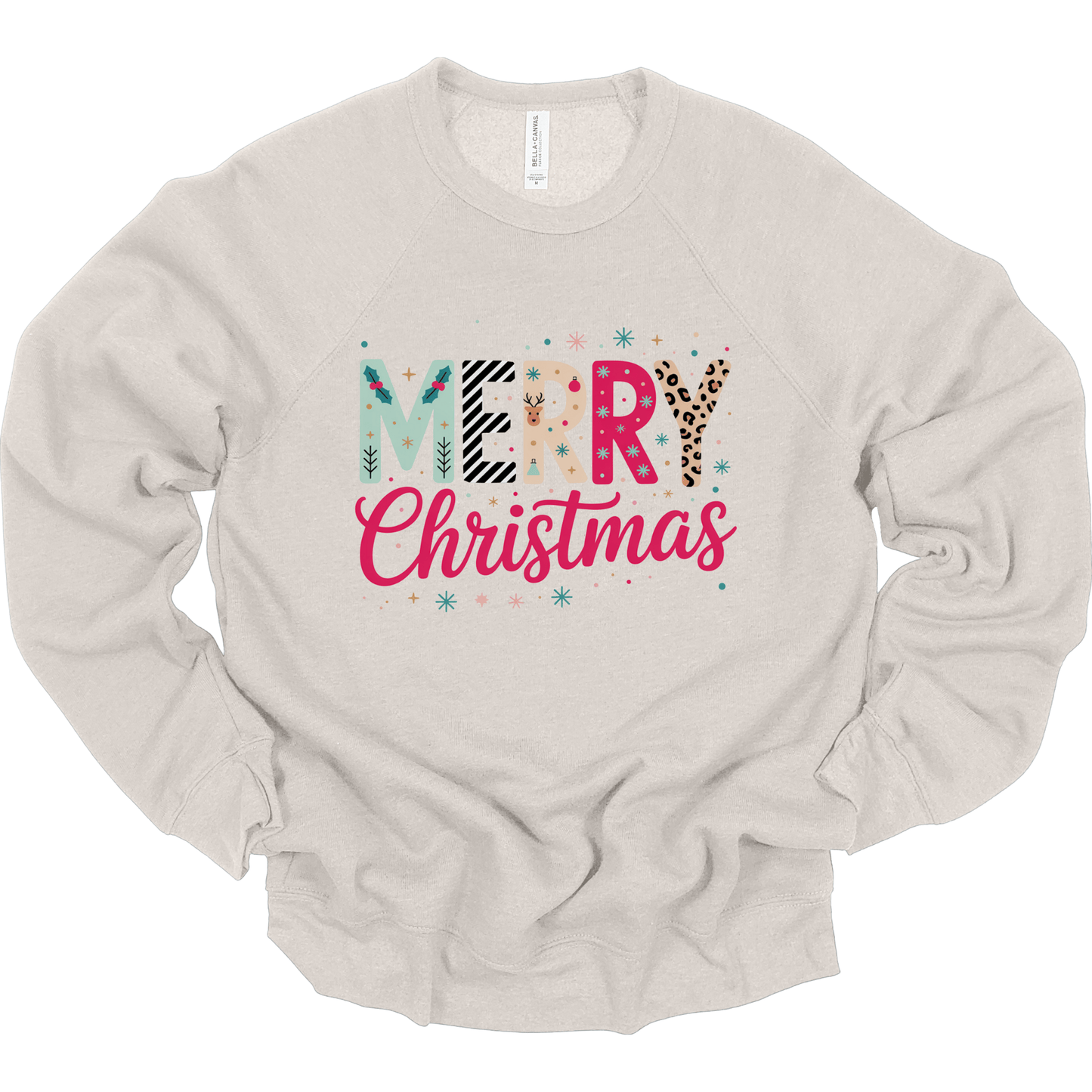 Merry Christmas Colorful Preppy Letters