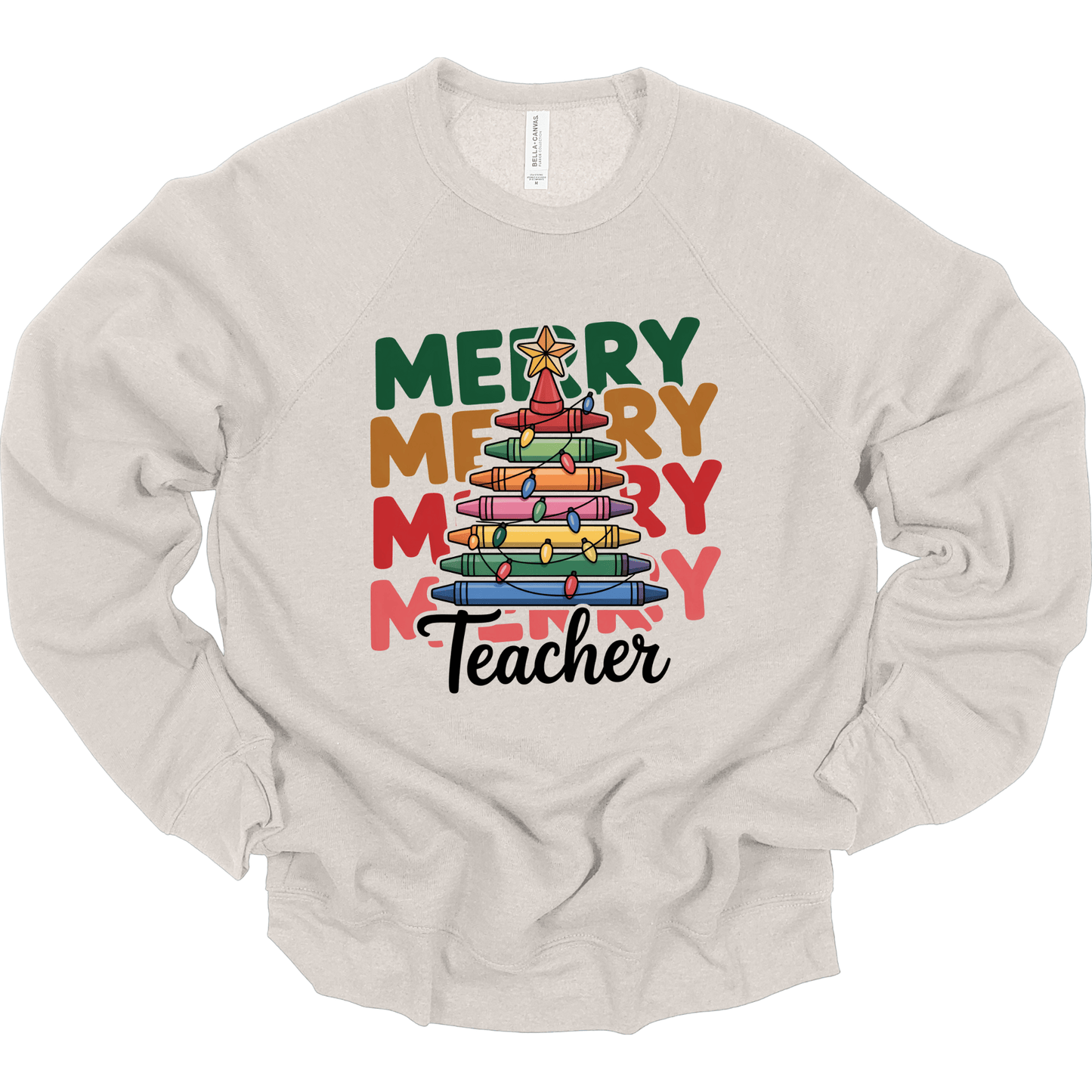 Merry Teacher – Colorful Crayon Tree
