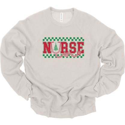 Nurse Christmas Checkered Stethoscope Tree