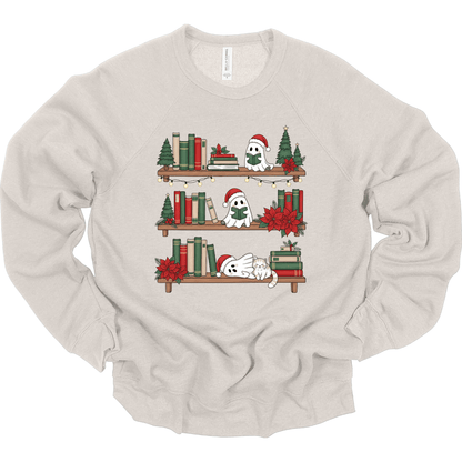 Ghost Library – Cute Book Lover Holiday Tee