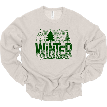 Winter Wonderland Green Christmas Trees