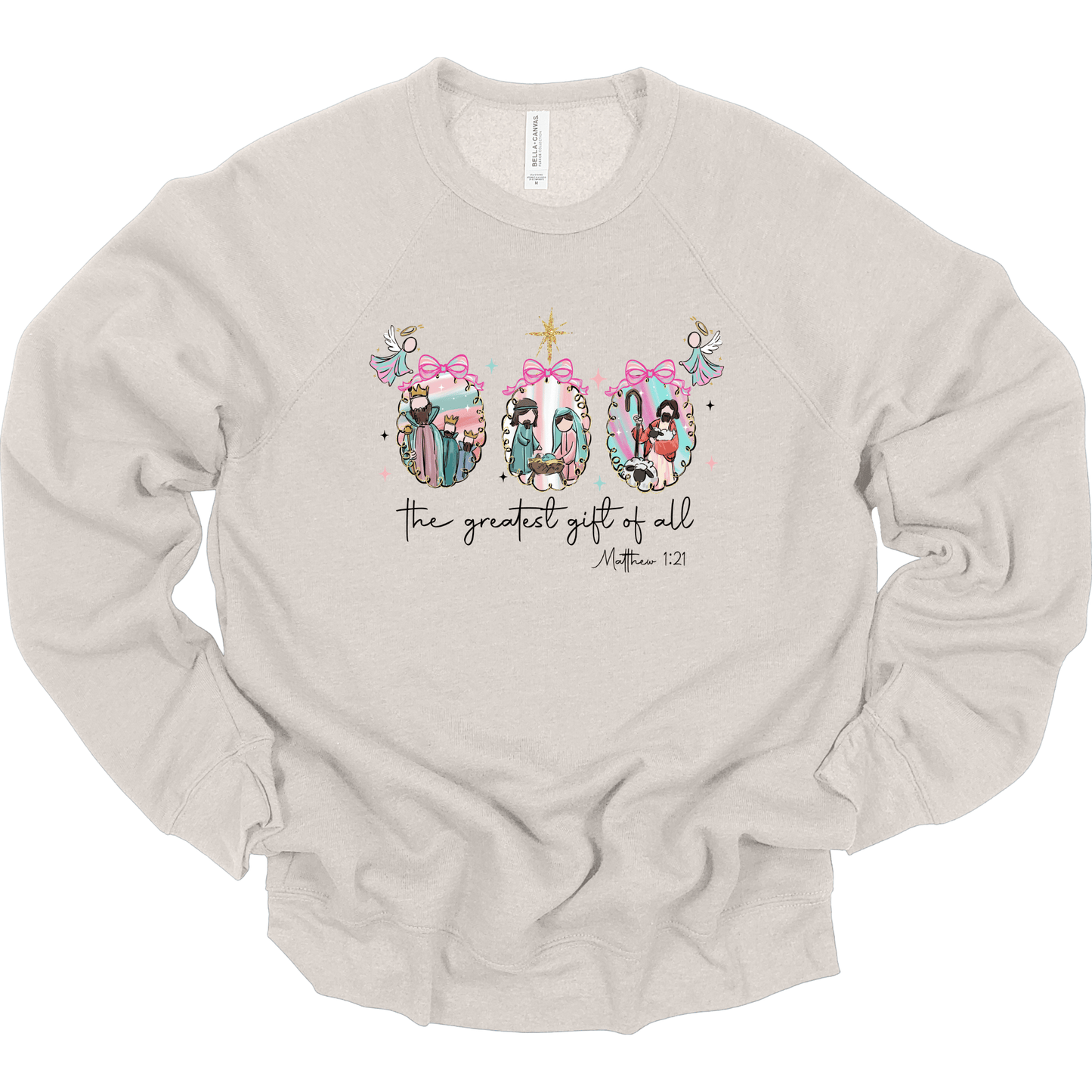 Pastel Nativity: Holy Family, Shepherd & Wise Men Ornaments