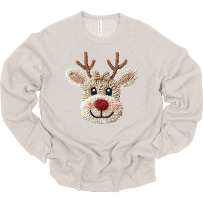 Faux Yarn Patchwork Reindeer