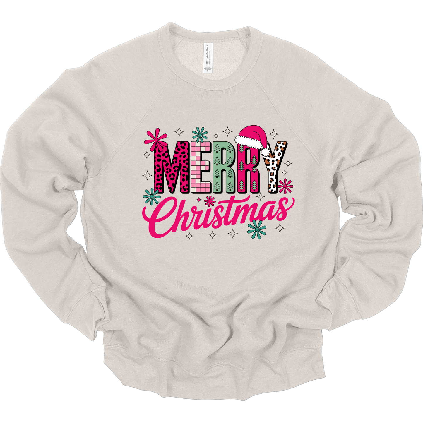 Merry Christmas Pink Retro Leopard