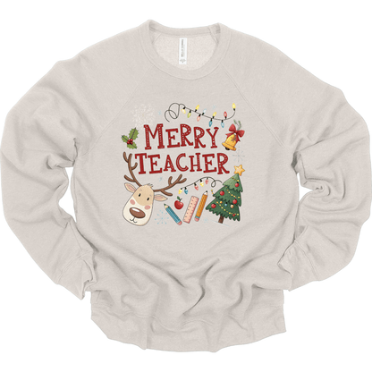 Merry Teacher – Cute Reindeer & Classroom Holiday Lights