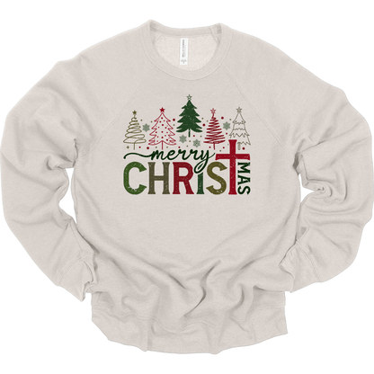Merry CHRISTmas | Cross Christmas Trees Design