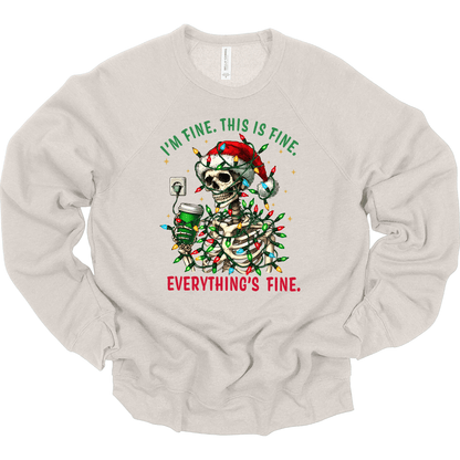 I'm Fine. This Is Fine. Everything's Fine Christmas Skeleton