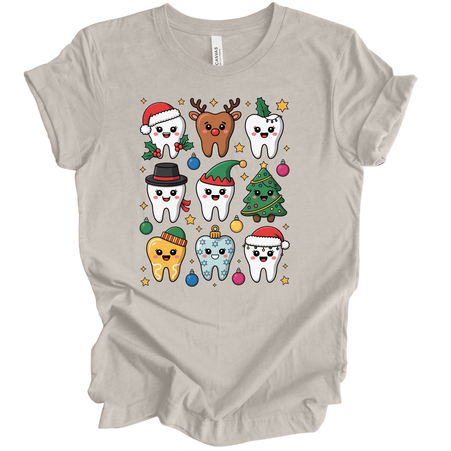 Cute Christmas Tooth Characters | Dental Holiday Shirt