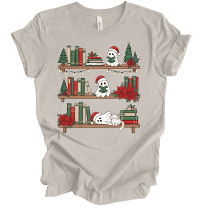 Ghost Library – Cute Book Lover Holiday Tee