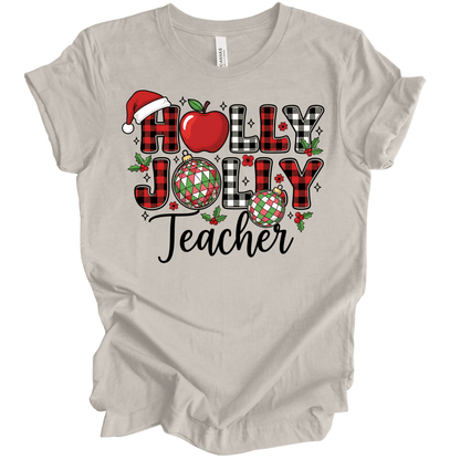 Holly Jolly Teacher – Buffalo Plaid Ornament