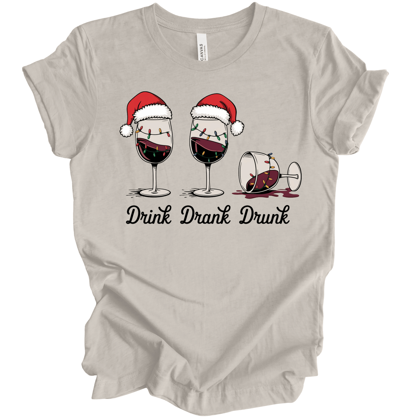 Drink Drank Drunk Christmas Wine Glasses