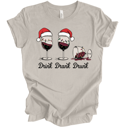 Drink Drank Drunk Christmas Wine Glasses