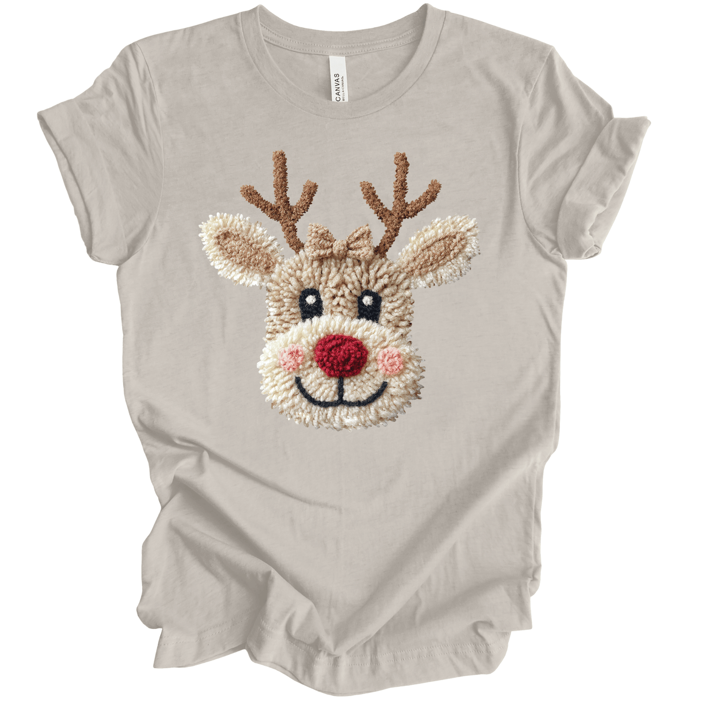 Faux Yarn Patchwork Reindeer