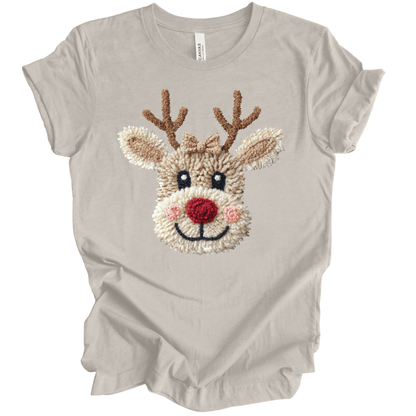 Faux Yarn Patchwork Reindeer