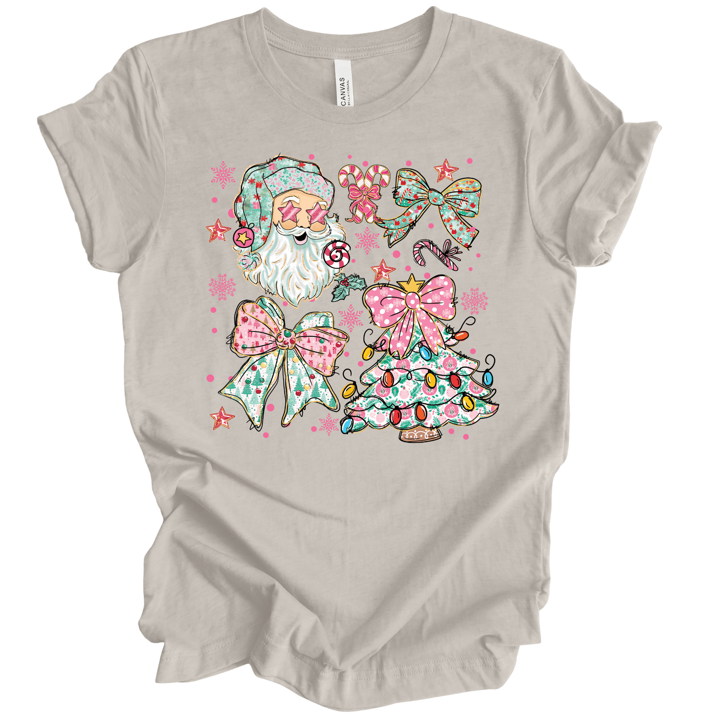 Pastel Santa Christmas Collage