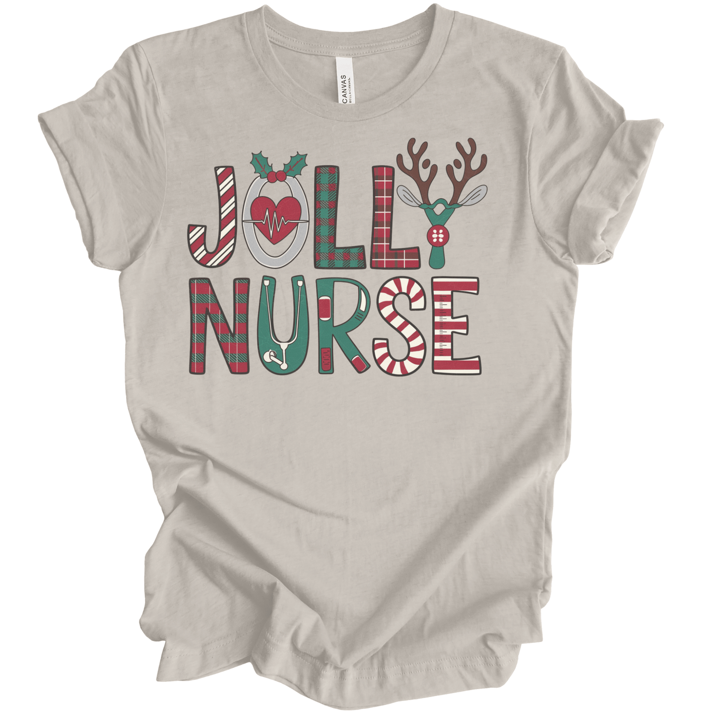 Jolly Nurse - Plaid Medical Letters