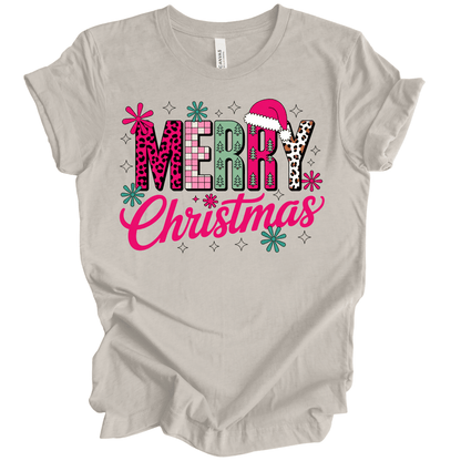 Merry Christmas Pink Retro Leopard