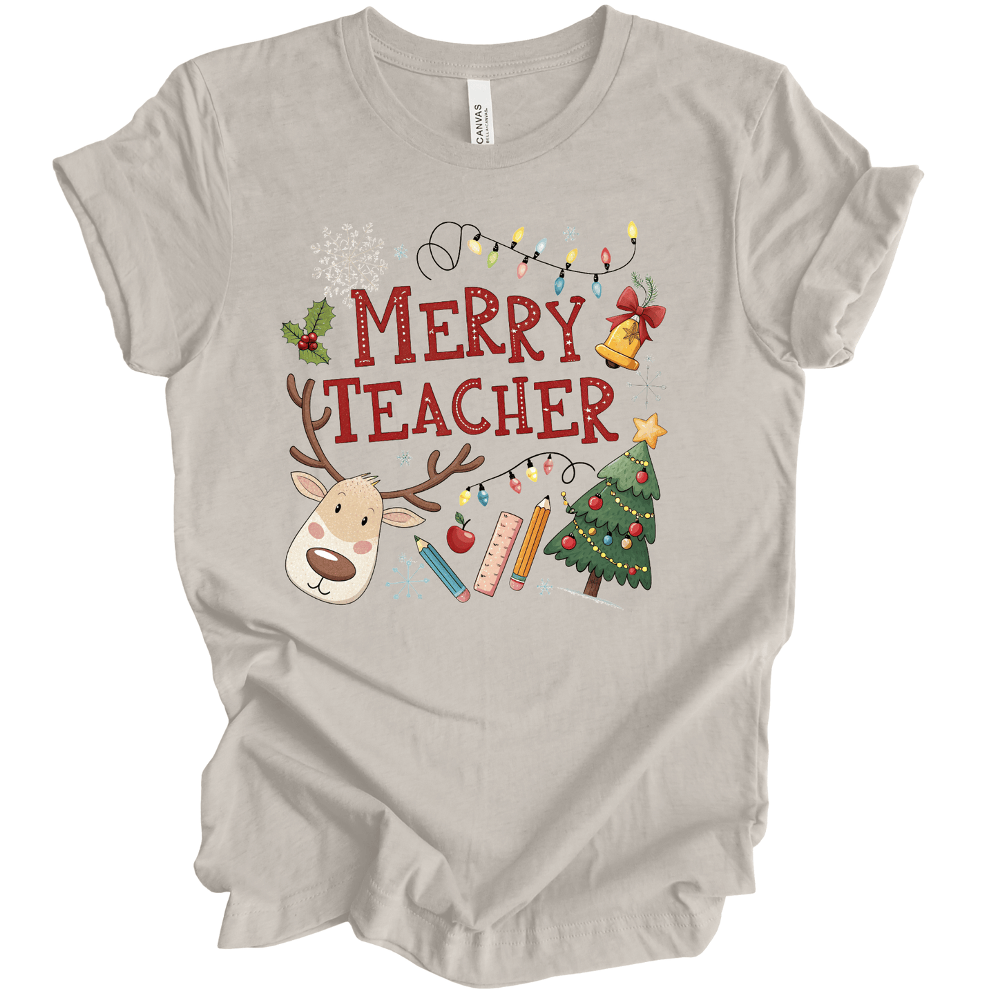 Merry Teacher – Cute Reindeer & Classroom Holiday Lights