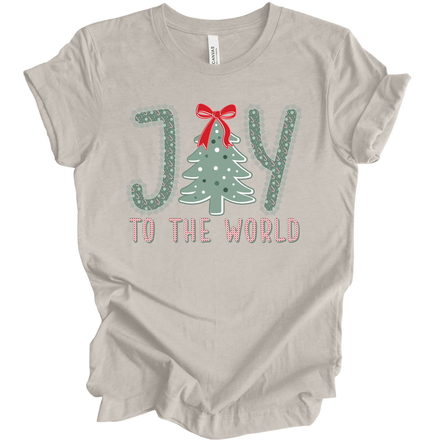 Joy to the World – Candy Cane Letters & Bow Tree