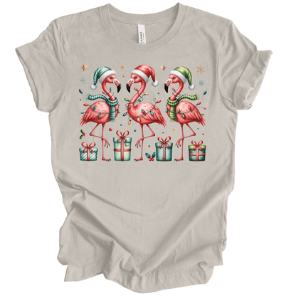 Festive Christmas Flamingos