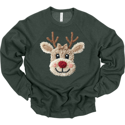 Faux Yarn Patchwork Reindeer