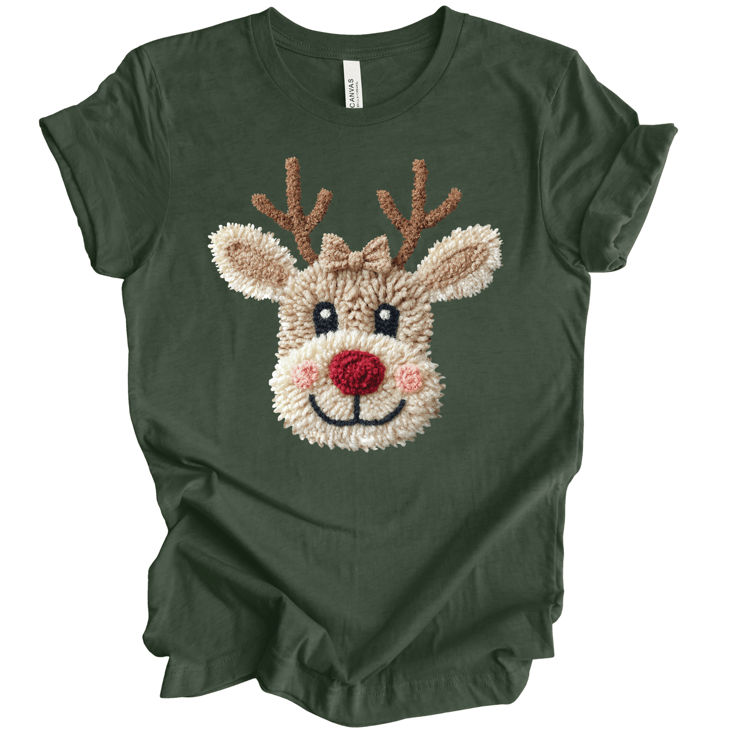 Faux Yarn Patchwork Reindeer