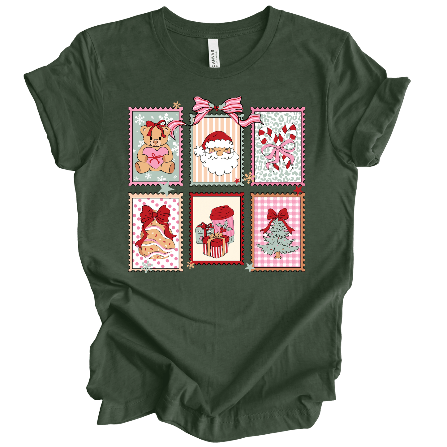 Christmas Postage: Retro Holiday Stamps with Santa, Bear & Treats