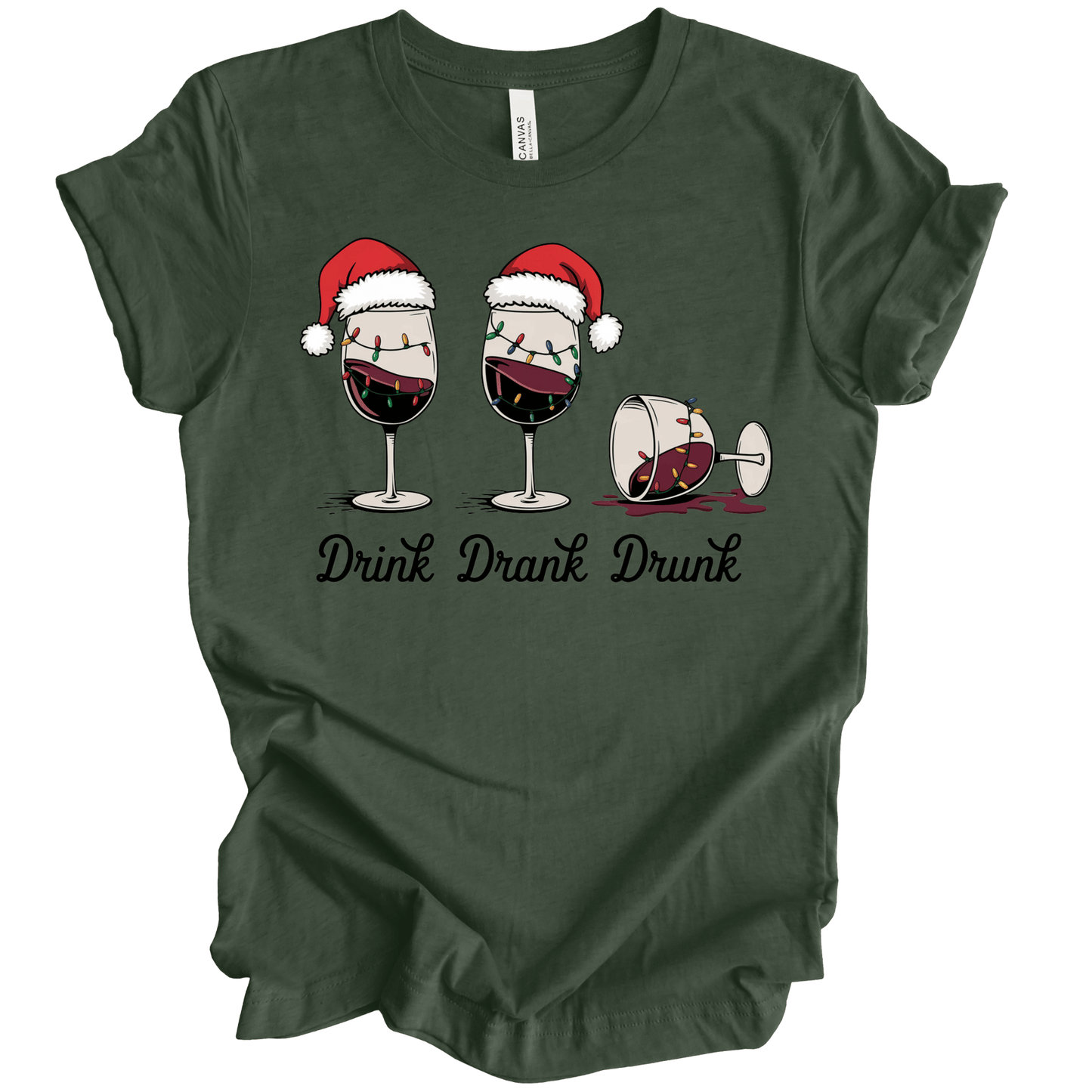Drink Drank Drunk Christmas Wine Glasses