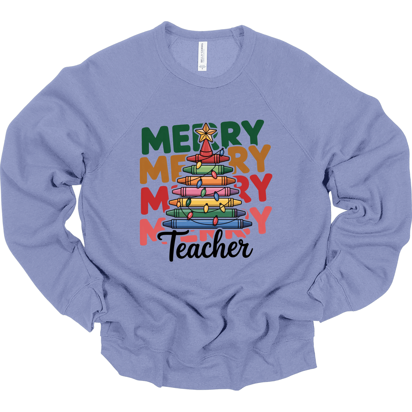 Merry Teacher – Colorful Crayon Tree