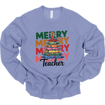Merry Teacher – Colorful Crayon Tree