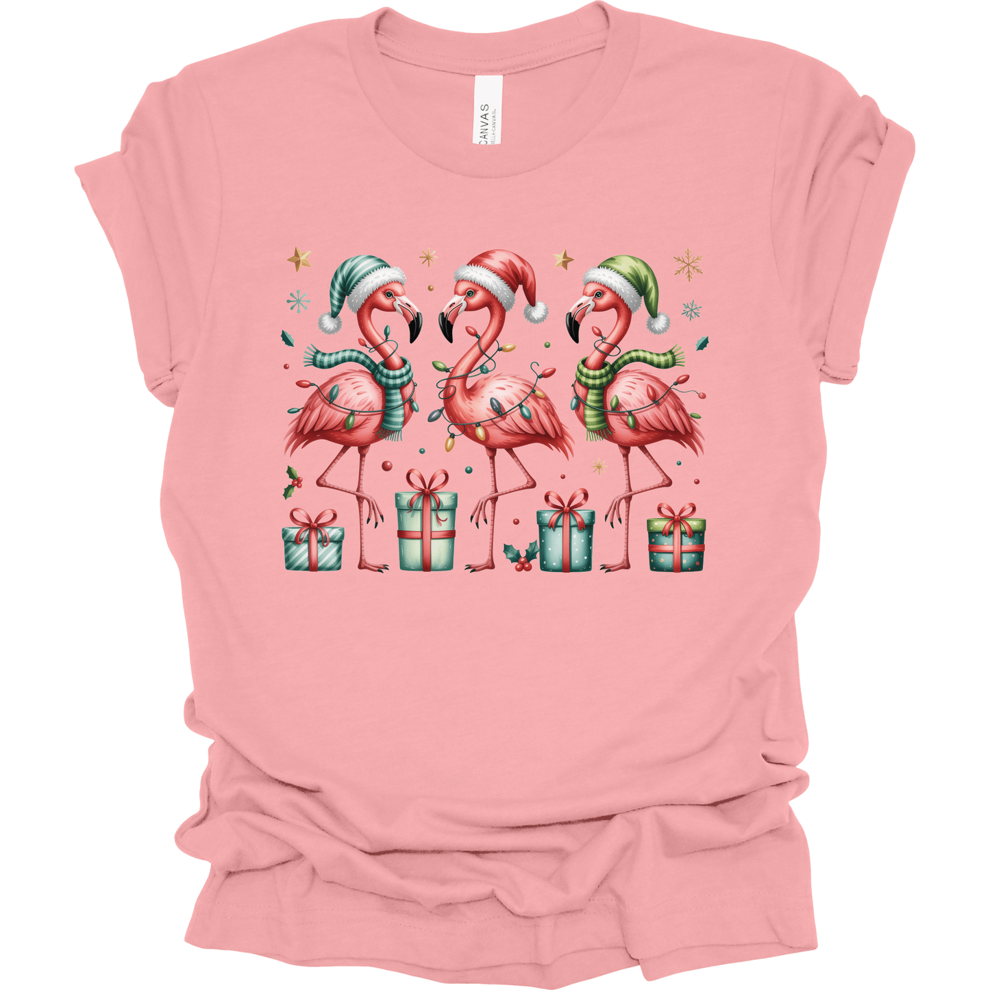 Festive Christmas Flamingos