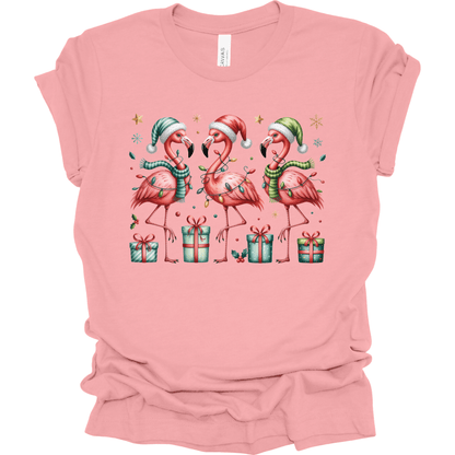 Festive Christmas Flamingos