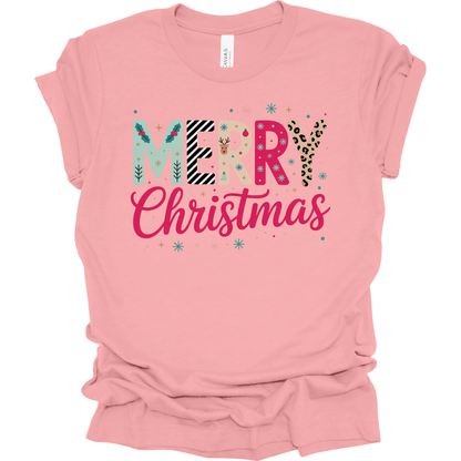 Merry Christmas Colorful Preppy Letters