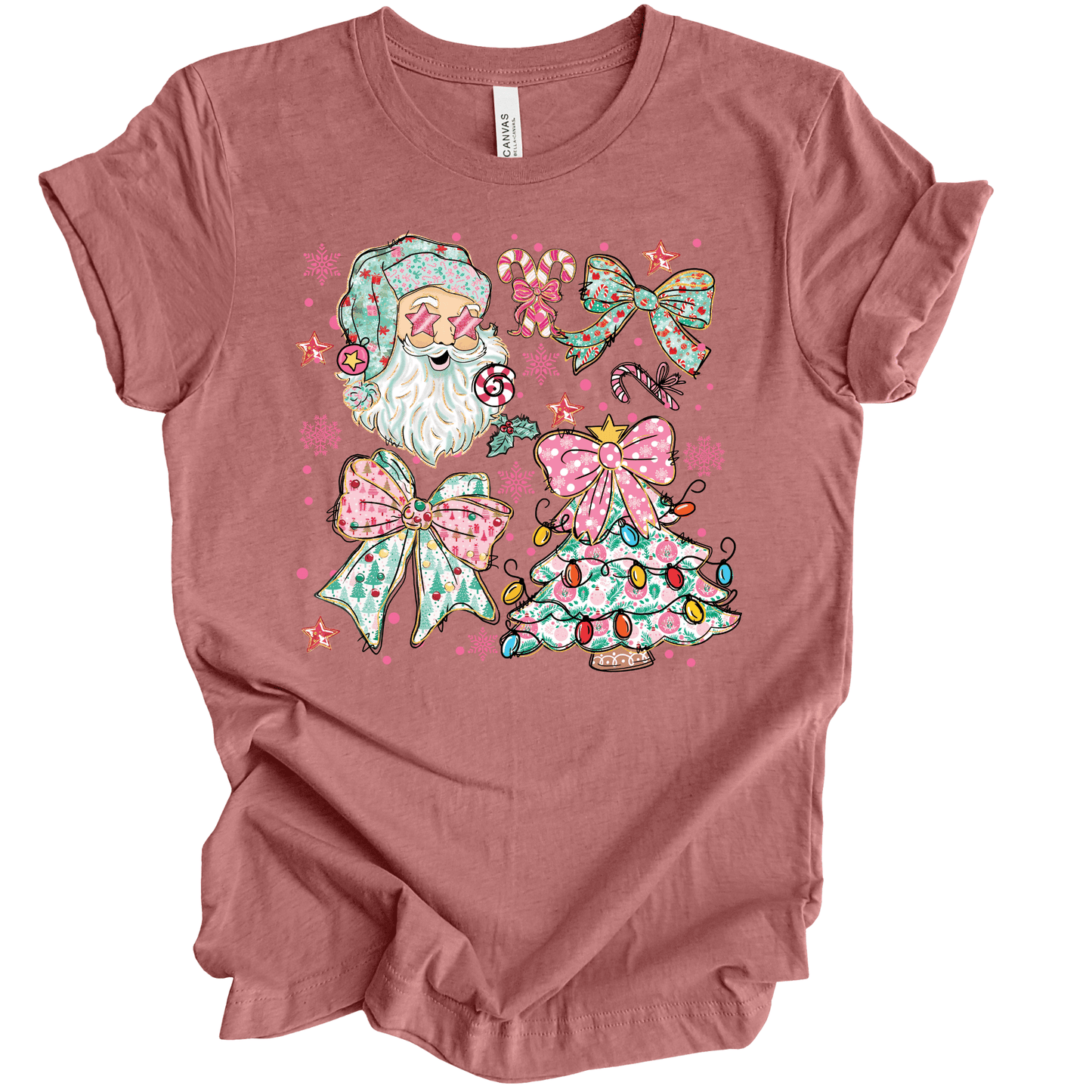 Pastel Santa Christmas Collage