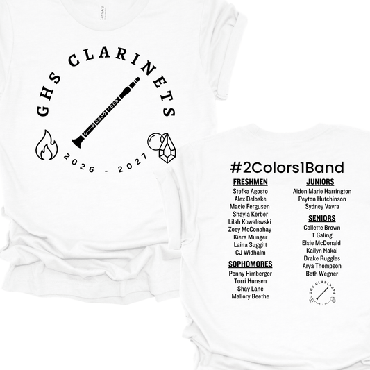 2026-2027 Gretna High School - Clarinets | T-Shirt