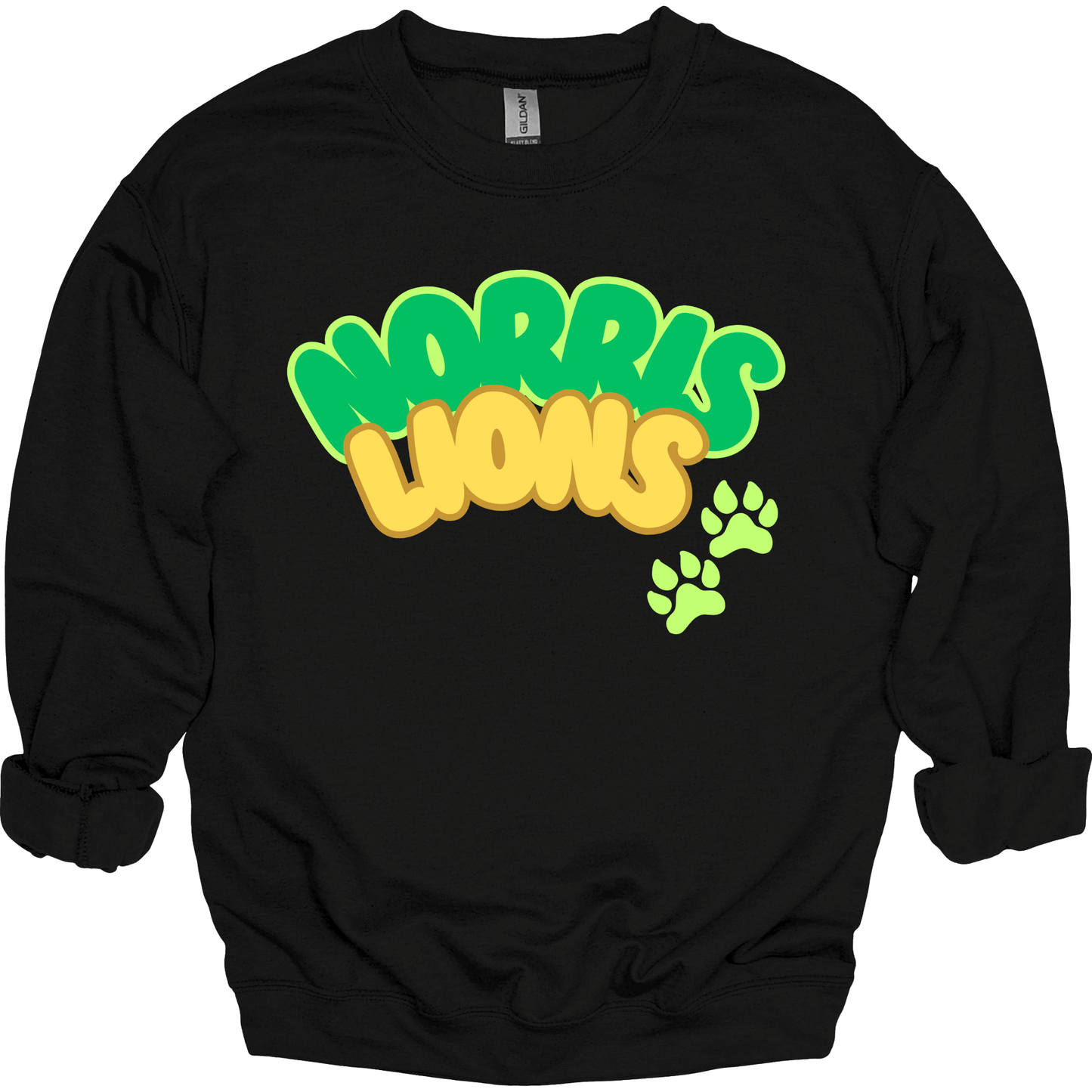 Norris Lions Bubble Letters Crewneck Sweatshirt | Youth & Adult