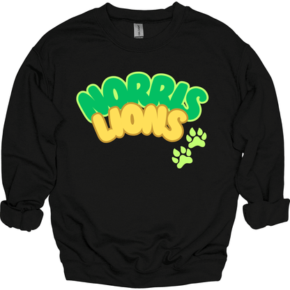 Norris Lions Bubble Letters Crewneck Sweatshirt | Youth & Adult