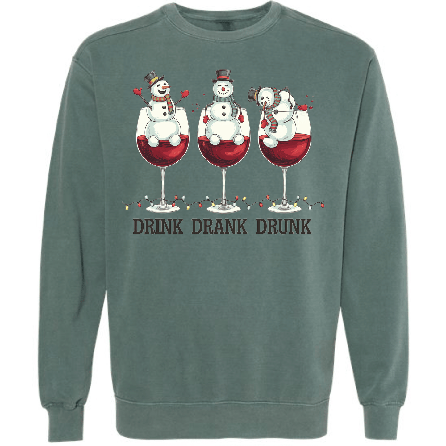 Drink Drank Drunk Snowman Wine Glasses