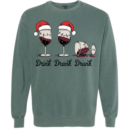 Drink Drank Drunk Christmas Wine Glasses