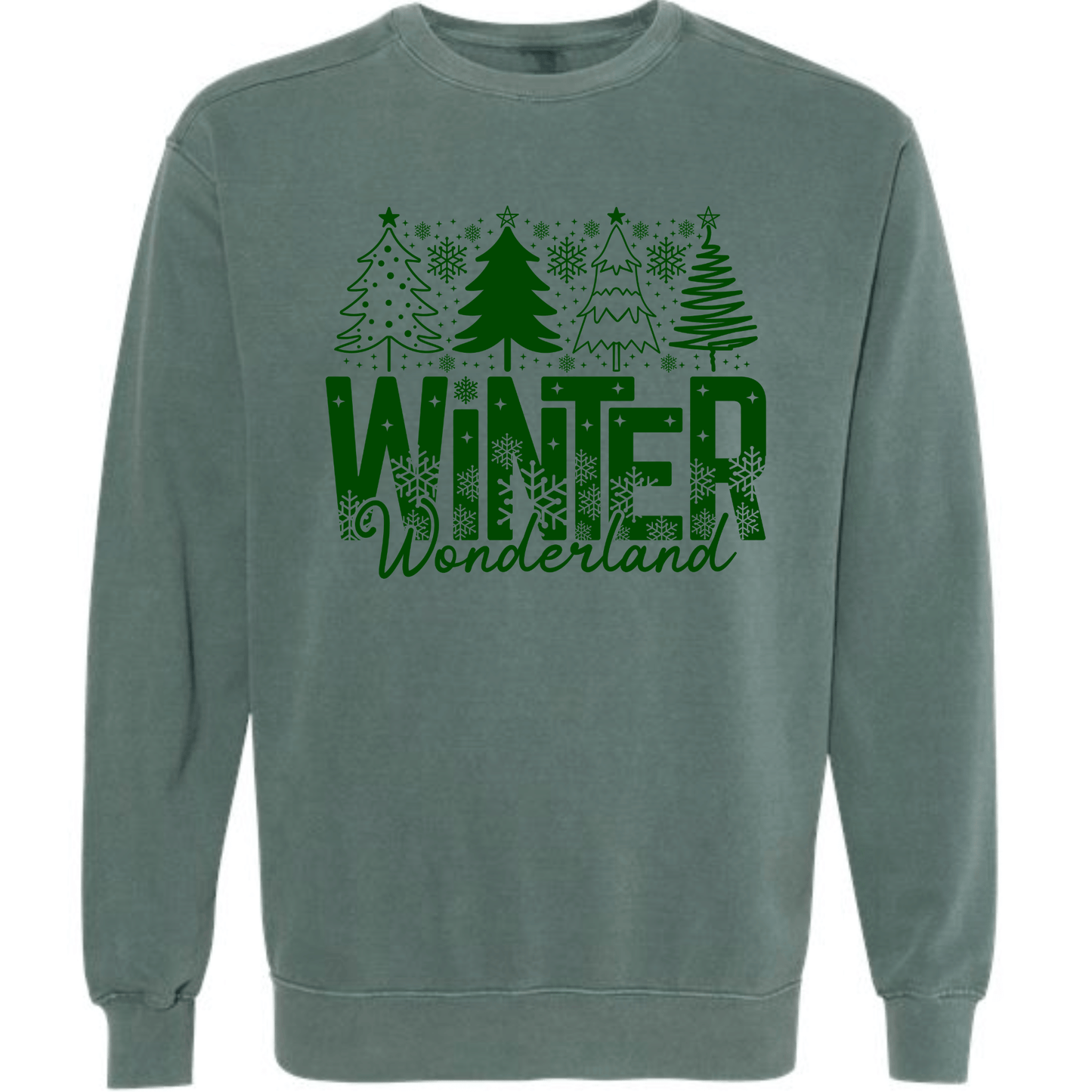 Winter Wonderland Green Christmas Trees