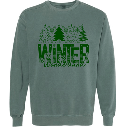 Winter Wonderland Green Christmas Trees