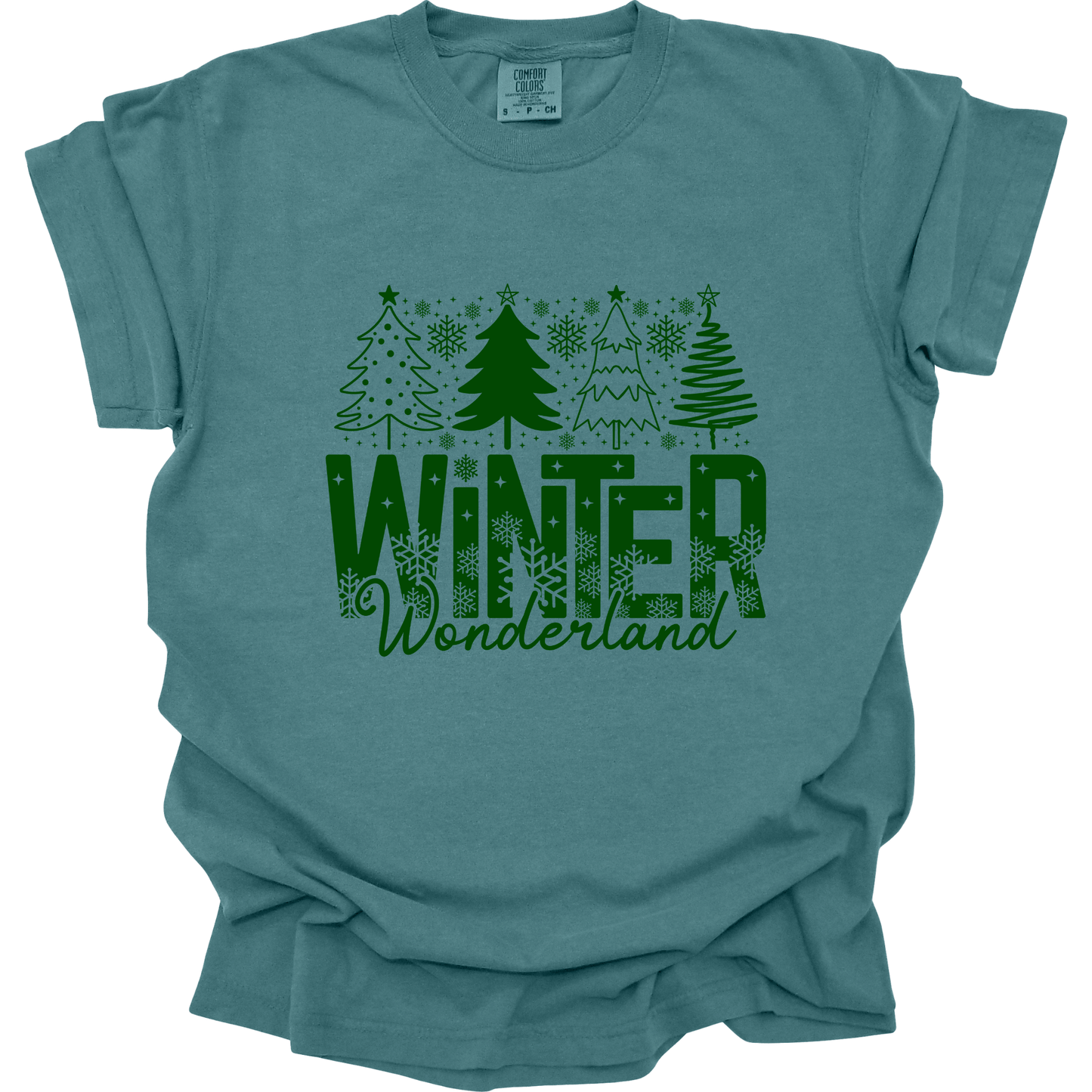 Winter Wonderland Green Christmas Trees