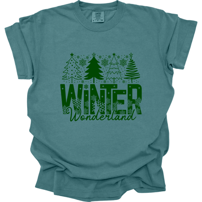 Winter Wonderland Green Christmas Trees